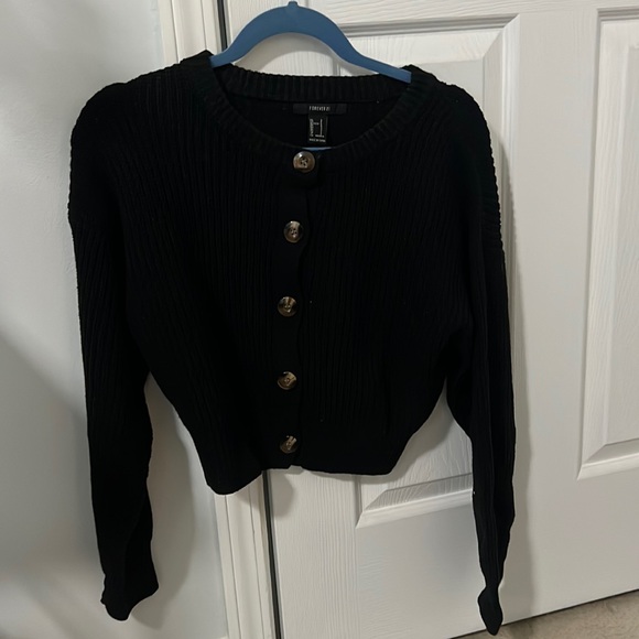 Forever 21 cropped black sweater size S - Picture 1 of 2
